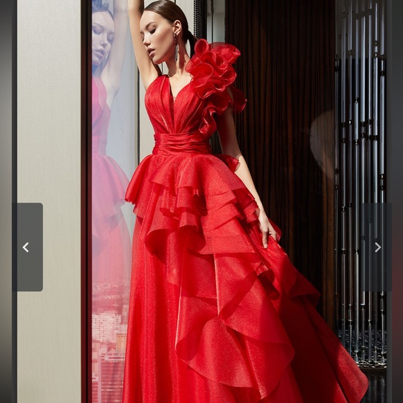 COPY - Custom fuchsia gown. Fits like a 6/8. - Picture 1 of 8